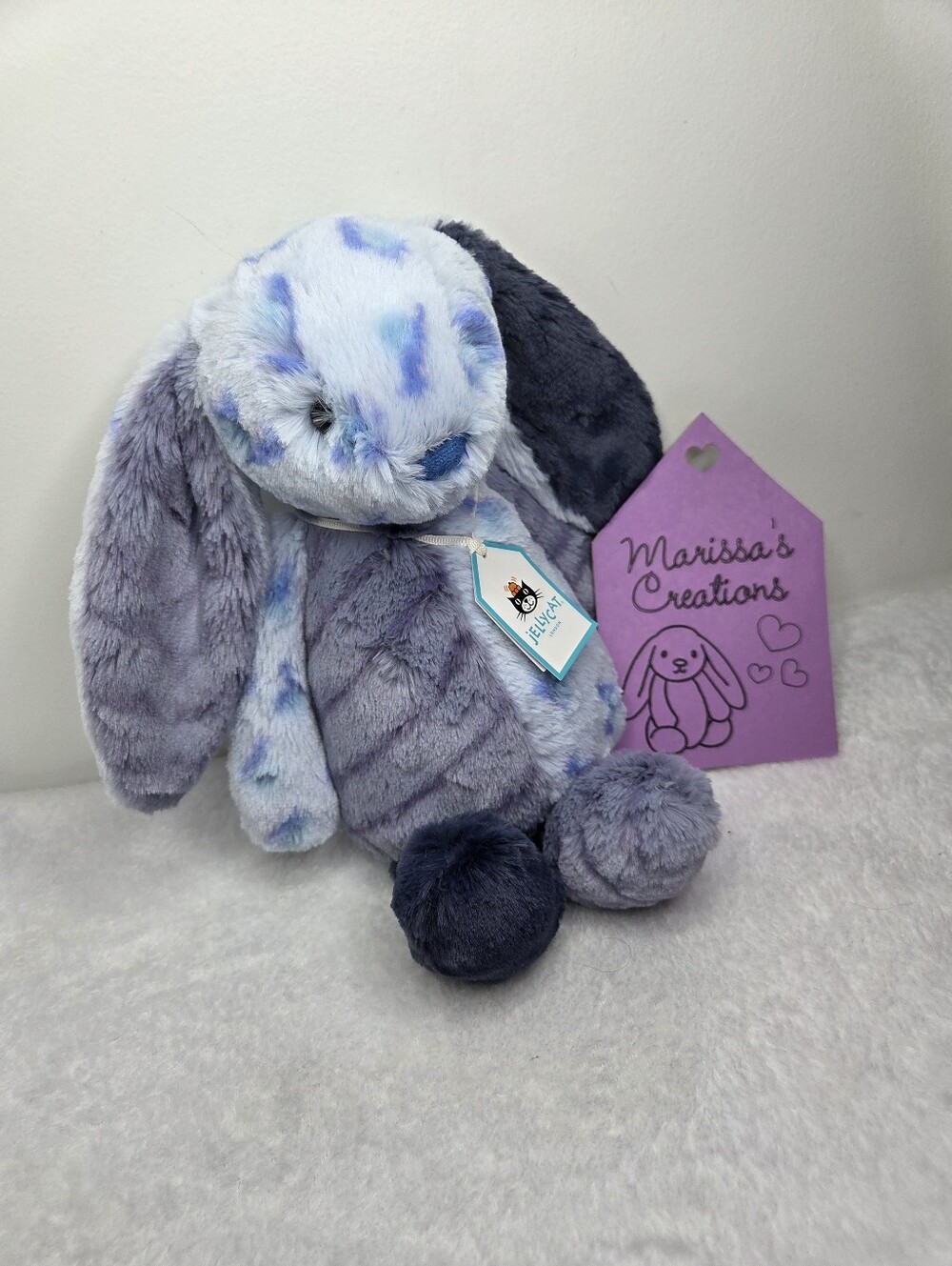 NWT Customized Jellycat Medium Puddlesea Patchwork Bunny "Laguna"